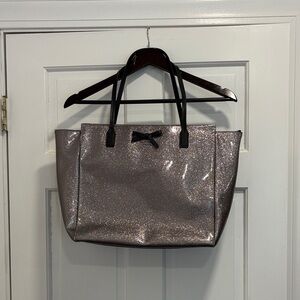 Kate Spade Glitter Tote Bag - Silver and Black